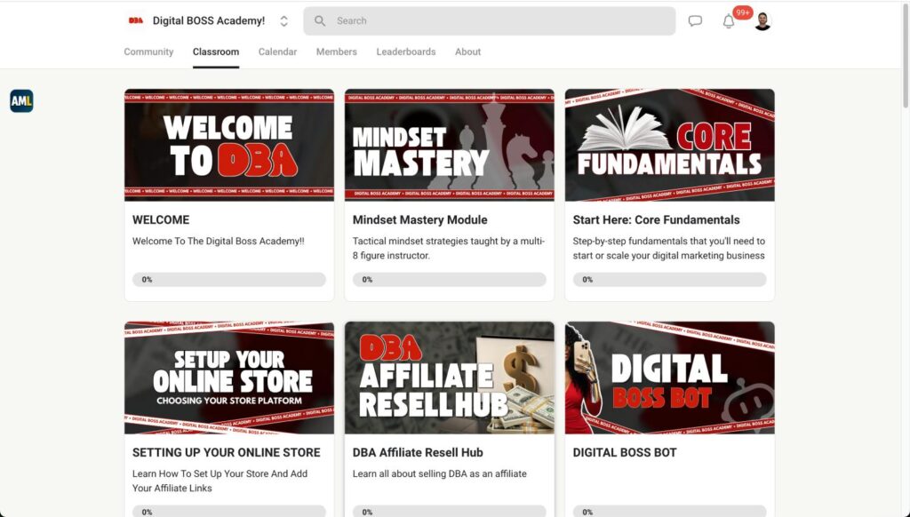 DBA Digital Boss Academy What's inside the course
